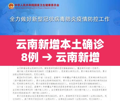 云南新增本土确诊8例 → 云南新增本土确诊1 云南新增本土确诊8例 → 云南新增本土确诊1