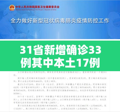 31省新增确诊33例其中本土17例—(31省份新增33例确诊其中本土19例) 31省新增确诊33例其中本土17例—(31省份新增33例确诊其中本土19例)