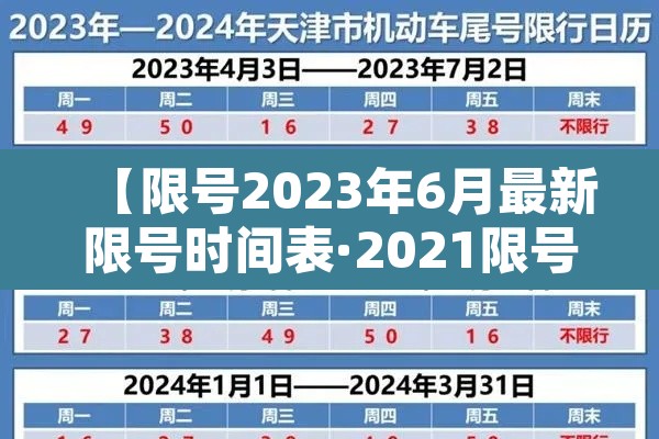 【限号2023年6月最新限号时间表·2021限号时间表6月】