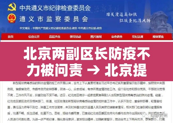 北京两副区长防疫不力被问责 → 北京提名副区长