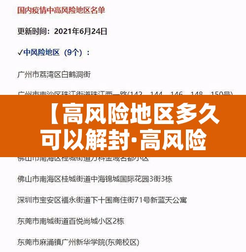 【高风险地区多久可以解封·高风险地区一般多长时间解除】 【高风险地区多久可以解封·高风险地区一般多长时间解除】