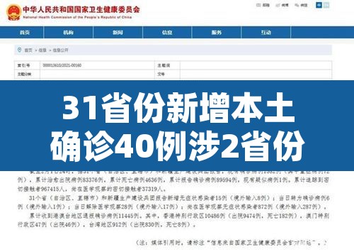31省份新增本土确诊40例涉2省份:31省新增确诊54例 本土41例 31省份新增本土确诊40例涉2省份:31省新增确诊54例 本土41例