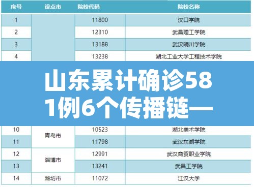 山东累计确诊581例6个传播链—(山东发现传染病疫情) 山东累计确诊581例6个传播链—(山东发现传染病疫情)