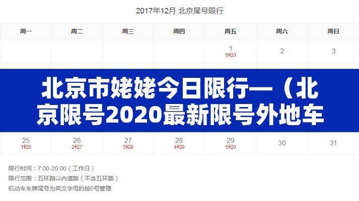 北京市姥姥今日限行—(北京限号2020最新限号外地车) 北京市姥姥今日限行—(北京限号2020最新限号外地车)