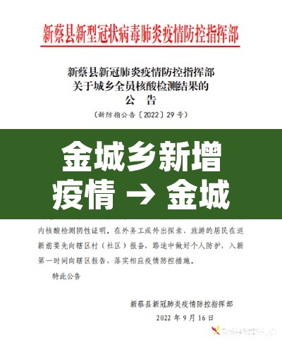 金城乡新增疫情 → 金城镇疫情 金城乡新增疫情 → 金城镇疫情
