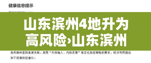 山东滨州4地升为高风险›山东滨州2021年疫情风险等级