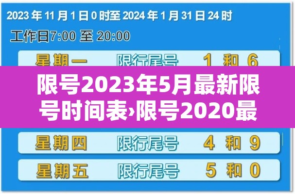 限号2023年5月最新限号时间表›限号2020最新限号周期 限号2023年5月最新限号时间表›限号2020最新限号周期