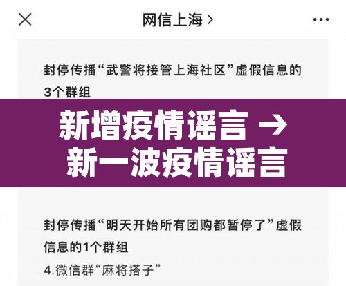 新增疫情谣言 → 新一波疫情谣言 千万别信