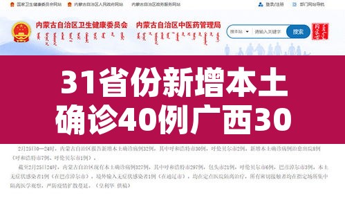31省份新增本土确诊40例广西30例›新增病例广西 31省份新增本土确诊40例广西30例›新增病例广西