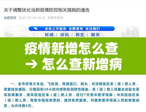 疫情新增怎么查 → 怎么查新增病例的轨迹