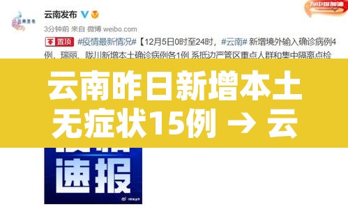 云南昨日新增本土无症状15例 → 云南新增确诊15例无症状5例