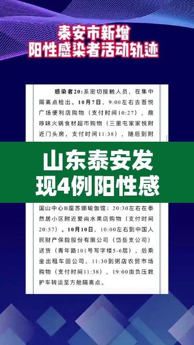 山东泰安发现4例阳性感染者›山东泰安一例疑似新型肺炎 山东泰安发现4例阳性感染者›山东泰安一例疑似新型肺炎