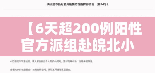 【6天超200例阳性官方派组赴皖北小城·皖北疫情】