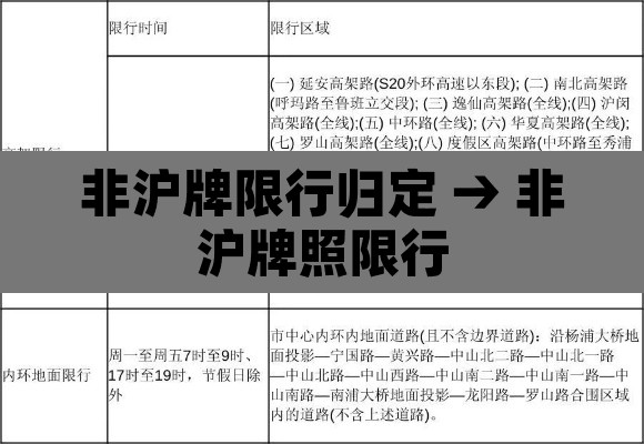 非沪牌限行归定 → 非沪牌照限行 非沪牌限行归定 → 非沪牌照限行