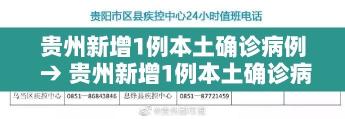 贵州新增1例本土确诊病例 → 贵州新增1例本土确诊病例轨迹 贵州新增1例本土确诊病例 → 贵州新增1例本土确诊病例轨迹