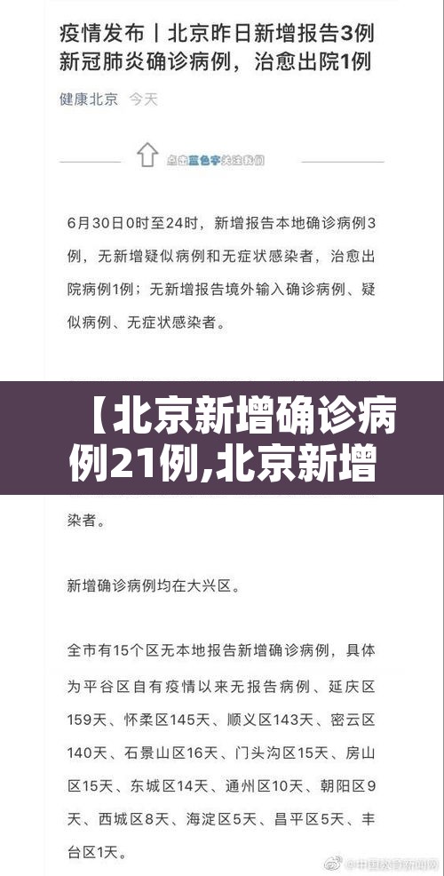 【北京新增确诊病例21例,北京新增确诊病例21例轨迹公布】 【北京新增确诊病例21例,北京新增确诊病例21例轨迹公布】
