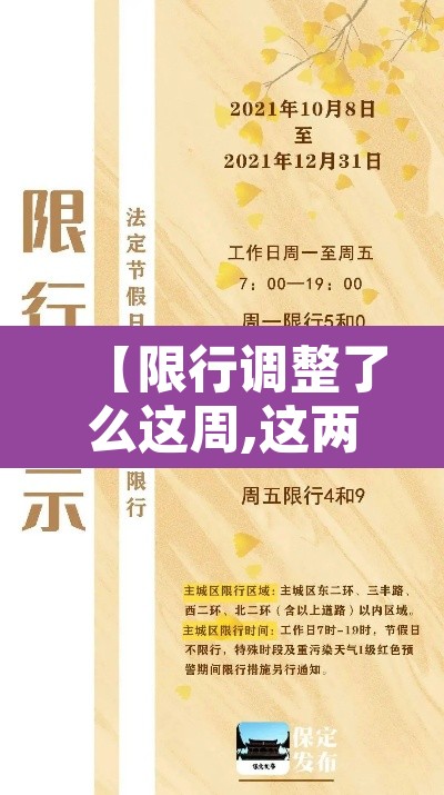 【限行调整了么这周,这两天限行】