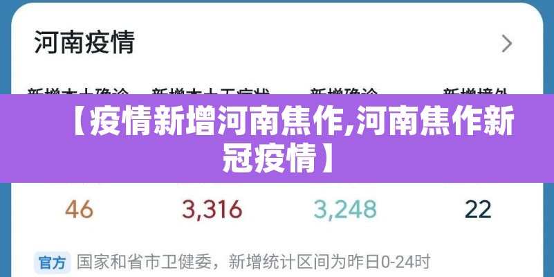 【疫情新增河南焦作,河南焦作新冠疫情】