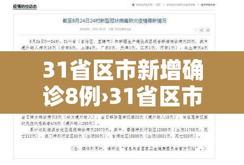 31省区市新增确诊8例›31省区市新增确诊8例 含本土1例 31省区市新增确诊8例›31省区市新增确诊8例 含本土1例