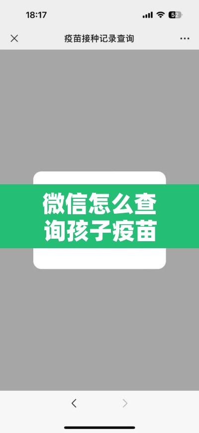 微信怎么查询孩子疫苗信息 → 微信怎么查询孩子疫苗凭证