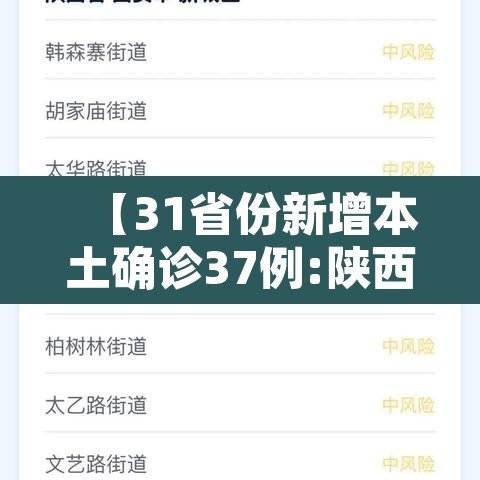 【31省份新增本土确诊37例:陕西24例·陕西 新增 本土】