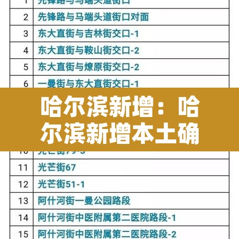 哈尔滨新增:哈尔滨新增本土确诊6例 哈尔滨新增:哈尔滨新增本土确诊6例