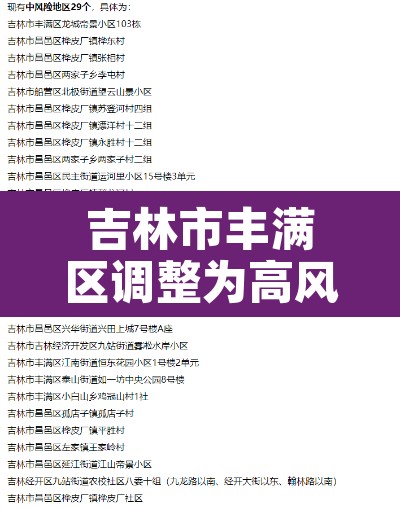 吉林市丰满区调整为高风险›吉林市丰满区调整为高风险区