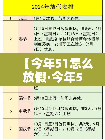 【今年51怎么放假·今年51放假通知】