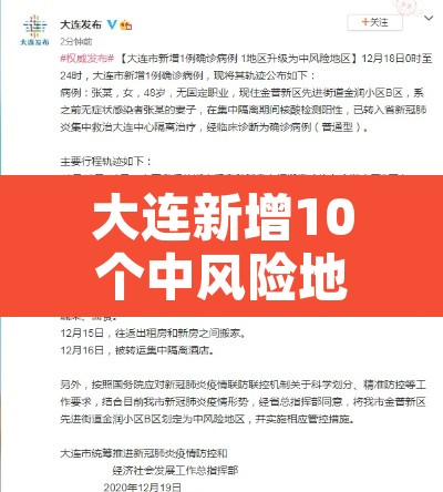 大连新增10个中风险地区 → 大连部分中风险