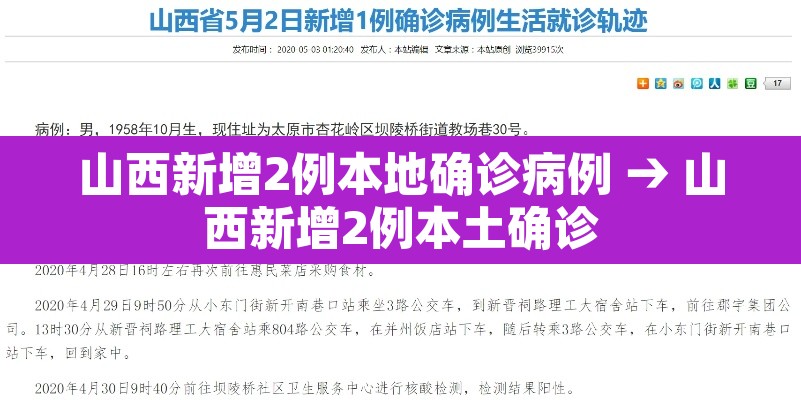 山西新增2例本地确诊病例 → 山西新增2例本土确诊
