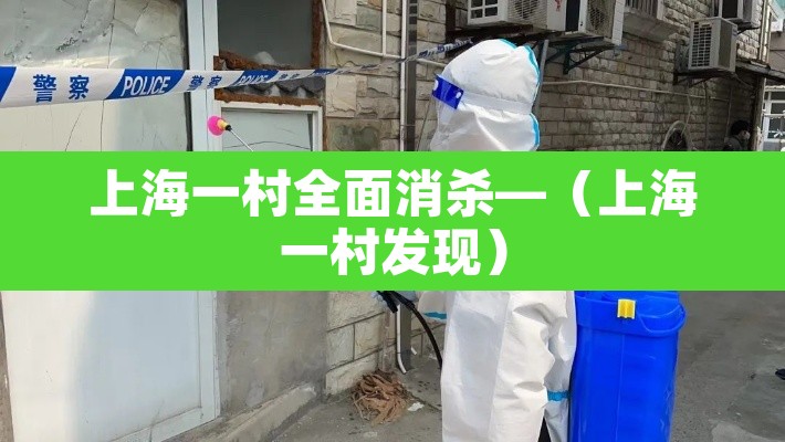 上海一村全面消杀—(上海一村发现) 上海一村全面消杀—(上海一村发现)