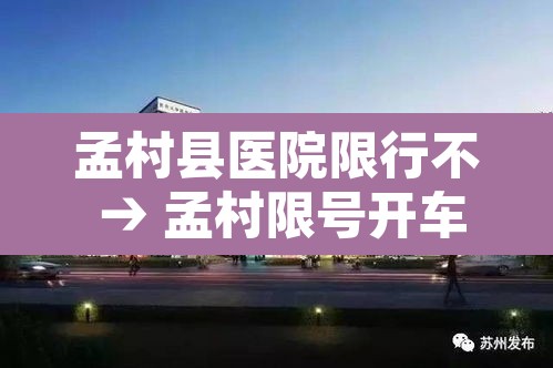 孟村县医院限行不 → 孟村限号开车怎么处罚