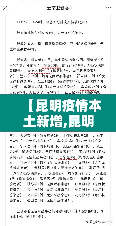 【昆明疫情本土新增,昆明疫情最新数据消息新增】
